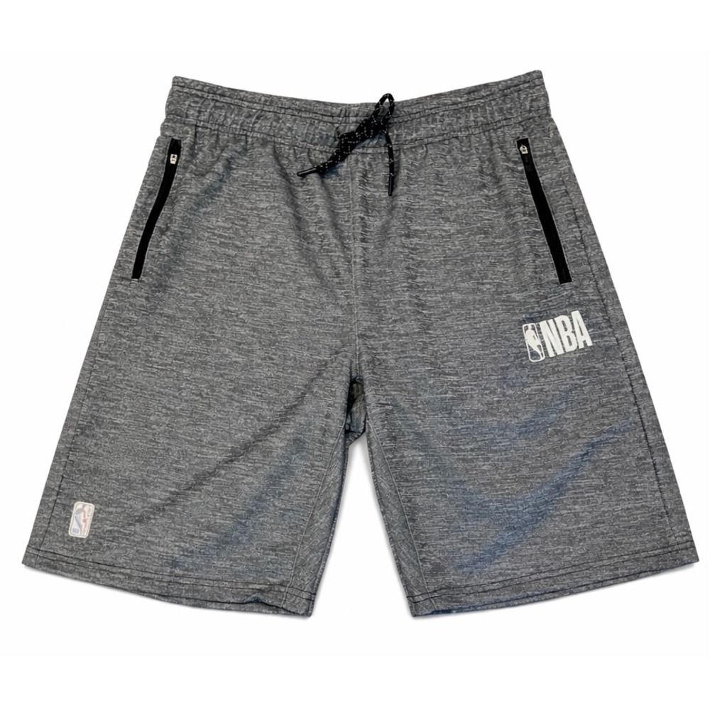 NBA Mens Basketball Athletic Shorts Gray Heather Zipper Pockets Size Large - Picture 2 of 6